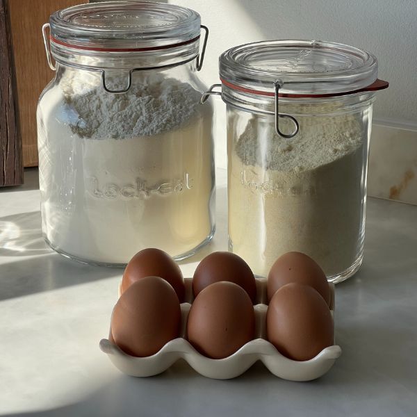 Porta Ovos de Cerâmica Cozinha Retrô - Nude