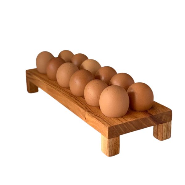Porta Ovos de Madeira – 12 unidades