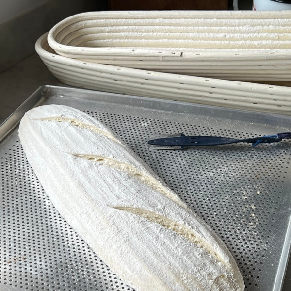 Banneton para Baguette - cesto de pão de ratã  (43 x 9 x 5 cm)
