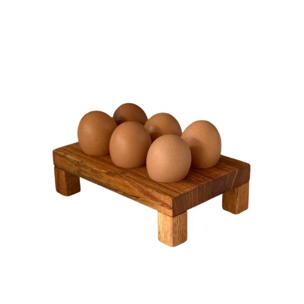 Porta Ovos de Madeira – 6 unidades