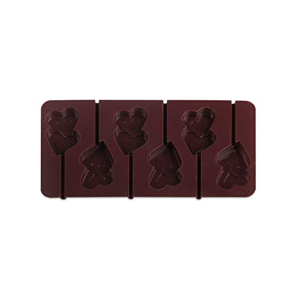 Conjunto de 2 formas de silicone para pirulitos de chocolate Hearts