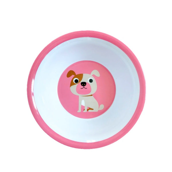 Tigela infantil OMM design escandinavo cachorro rosa